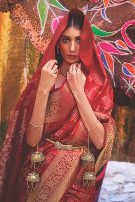 Maroon kouram silk bland sequance & thread work saree with Blouse 2
