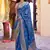 Royal Blue kouram silk bland sequance & thread work saree with Blouse
