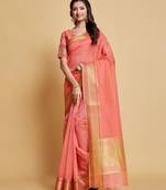 Ethnic And Girlish Pink Organza Saree For Traditional Looks
