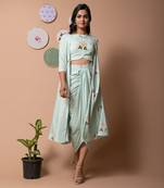Evergreen Co-ord Set with Cape