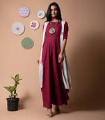 Dark Red Gown with Cape