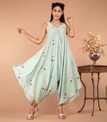 Mint Green Adriatic Mist Strap Jumpsuit