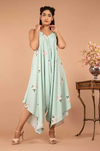 Mint Green Adriatic Mist Strap Jumpsuit