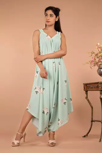 Mint Green Adriatic Mist Strap Jumpsuit