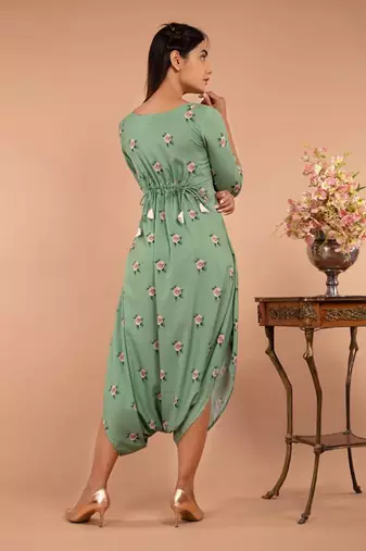 Green Seafoam Green Dhoti Jumpsuit