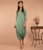 Green Seafoam Green Dhoti Jumpsuit