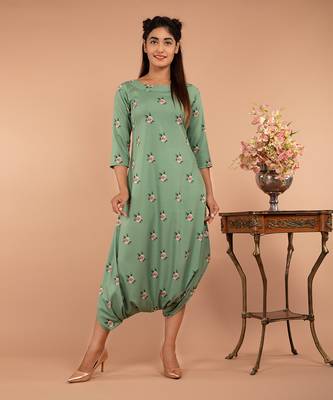 Green Seafoam Green Dhoti Jumpsuit 4