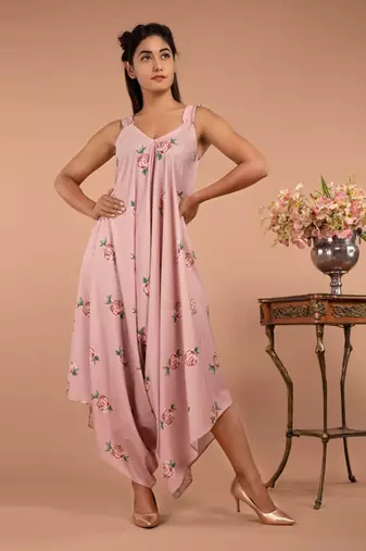 Pink Tuberose Pink Strap Jumpsuit