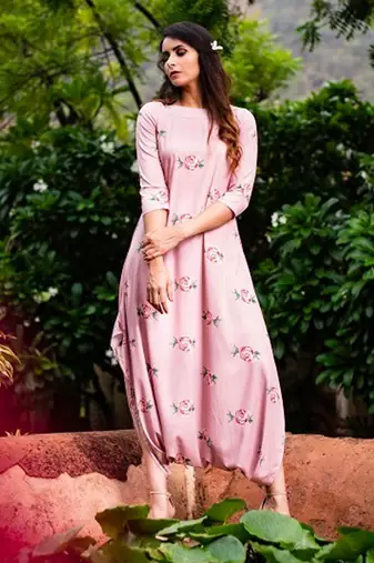 Pink Pink Sand Dhoti Jumpsuit
