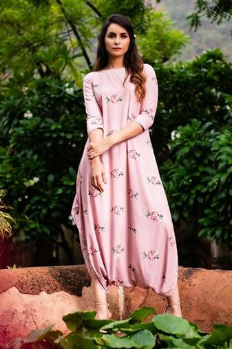 Pink Pink Sand Dhoti Jumpsuit