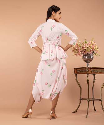 Pink Light Hearted Pink Peplum Dhoti Jumpsuit 3