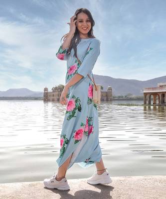 Blue Striped Dhoti Jumpsuit 1