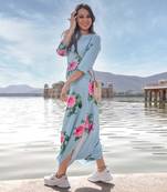 Blue Striped Dhoti Jumpsuit