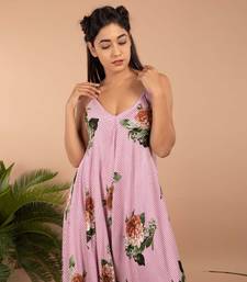 Pink Pink Striped Floral Palazzo Jumpsuit