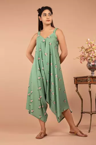 Green Seafoam Green Strap Jumpsuit