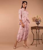 Pink Tuberose Pink Peplum Dhoti Jumpsuit