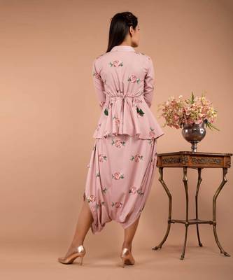 Pink Tuberose Pink Peplum Dhoti Jumpsuit 2