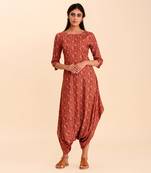Red Roli Dhoti Jumpsuit