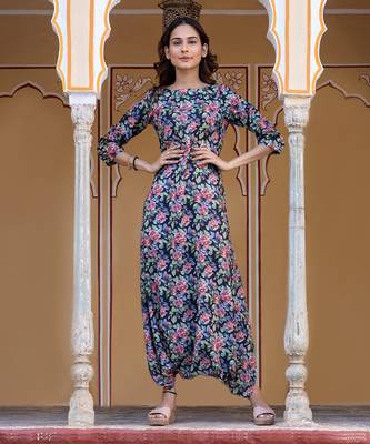 Iris Black Dhoti Jumpsuit 1