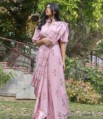 Pink Tuberose Pink Saree Set