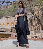 Iris Black Saree Set