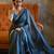 Suta Grey Solid/Plain Cotton Saree WITH FALL