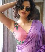Suta Women''S Pink Embroidered Cotton Saree Blouse'