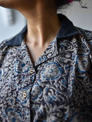 'Suta Women''S Black Kalamkari Cotton Saree Blouse' 2