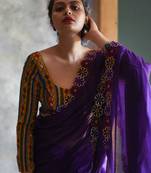 'Suta Women''S Multi Geometric Print Rayon Saree Blouse'