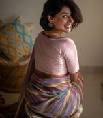 'Suta Women''S Pink Solid Silk Saree Blouse'