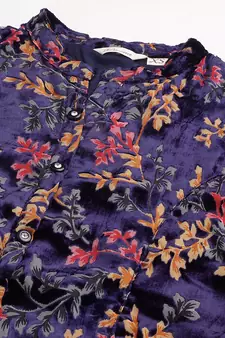 Blue printed velvet tunics