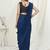Midnight Blue Plain Ready To Wear Silk Saree With Blouse