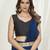 Midnight Blue Plain Ready To Wear Silk Saree With Blouse