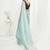 Ice Blue Plain Ready To Wear Silk Saree With Blouse