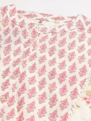 Cream printed cotton ethnic-kurtis 2