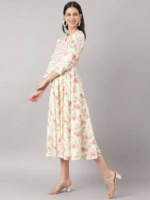 Cream printed cotton ethnic-kurtis 3