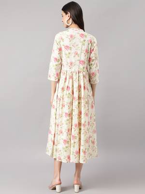 Cream printed cotton ethnic-kurtis 4