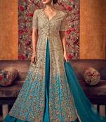 Beige Embroidered Salwar Kameez with Dupatta