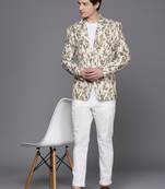 DEYANN Cotton Blend Printed Blazer For Men