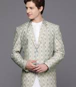 DEYANN Cotton Blend Printed Blazer For Men