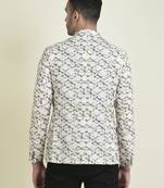DEYANN Cotton Blend Printed Bandhgala Blazer For Men