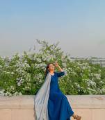 Teal plain rayon ethnic-kurtis