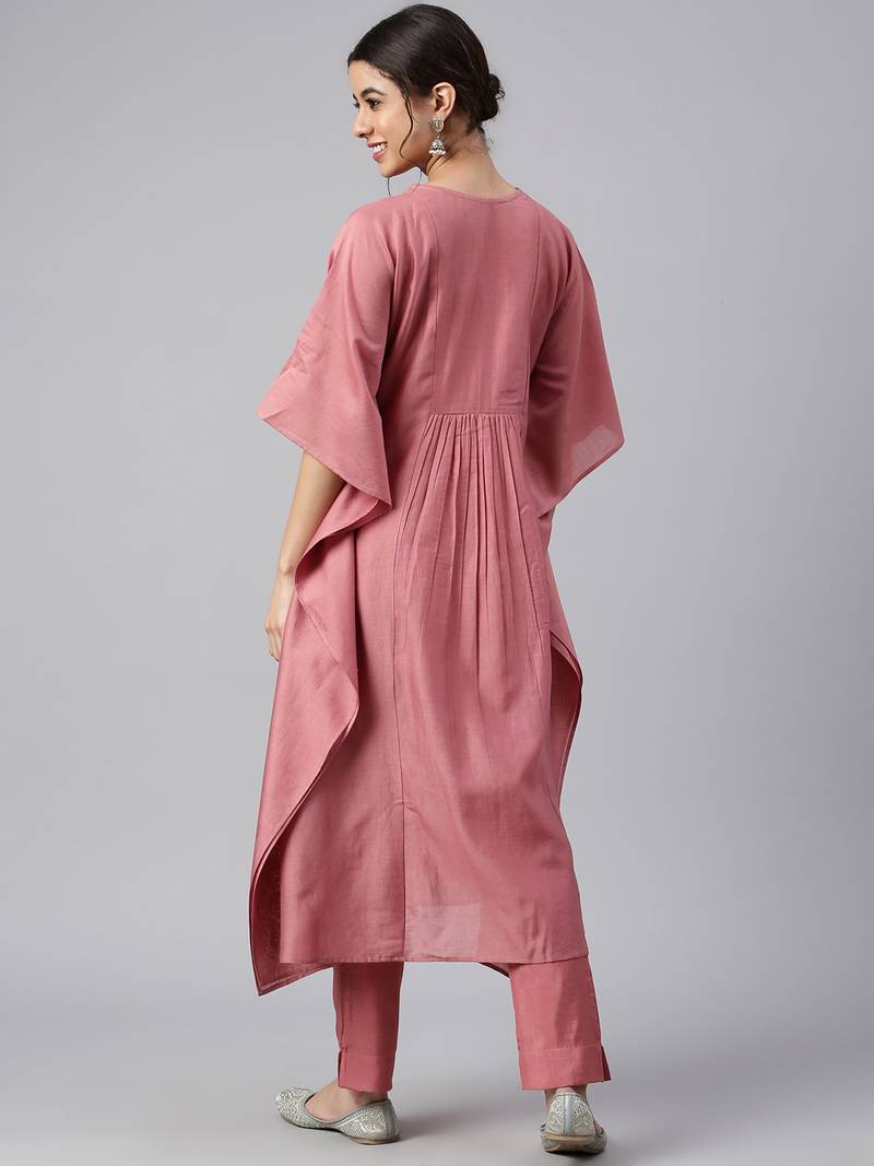 Pink embroidered cotton salwar