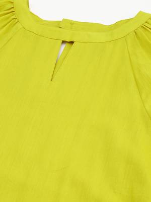 Mustard plain cotton short-dresses 2