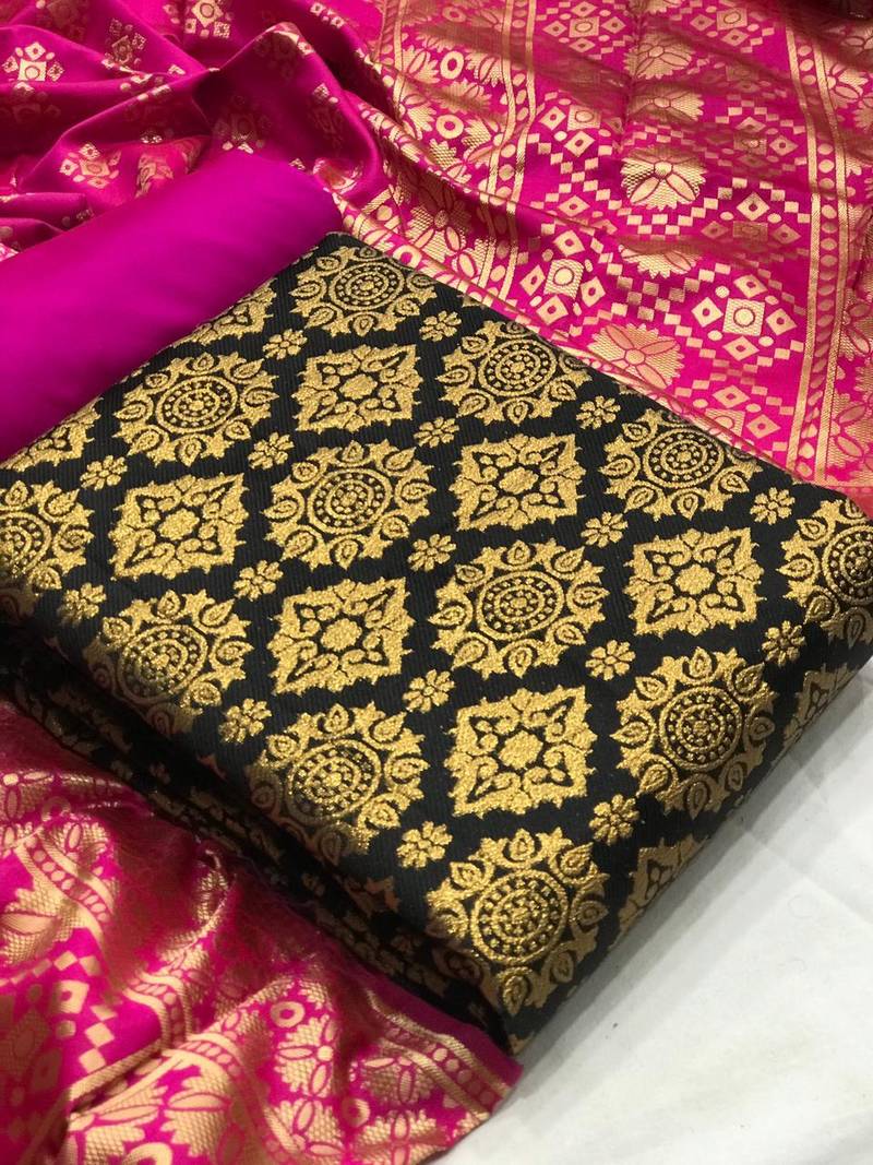 Black zari woven brocade salwar