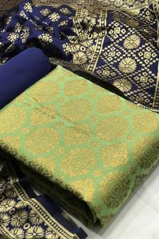 Green zari woven brocade salwar