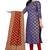 Royal-blue zari woven brocade salwar