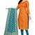Orange zari woven brocade salwar