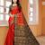 Red woven nylon saree with blouse
