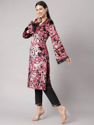 Pink embroidered
 velvet salwar 2